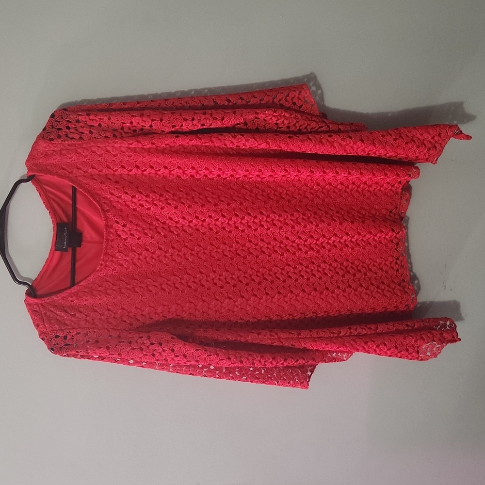 Red Textured Blouse